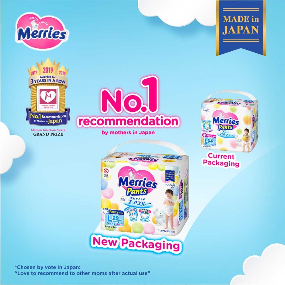 Merries Baby Diapers Pants L 22 - 4