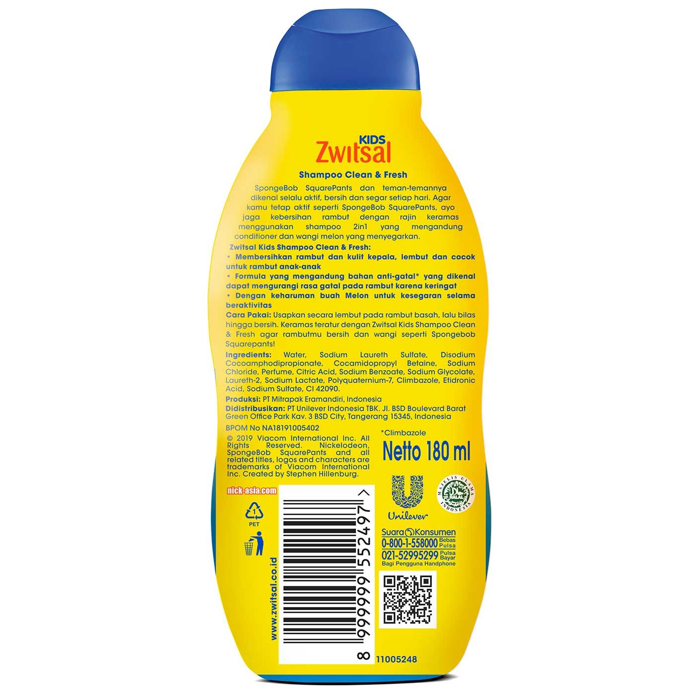 Zwitsal Kids shampoo Blue Clean & Fresh 180ml - 3