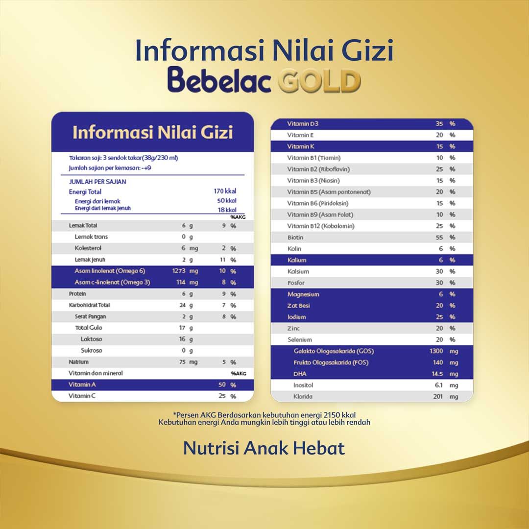 Bebelac Gold 3 Vanila Susu Bubuk Tinggi Serat 360 GR - 6