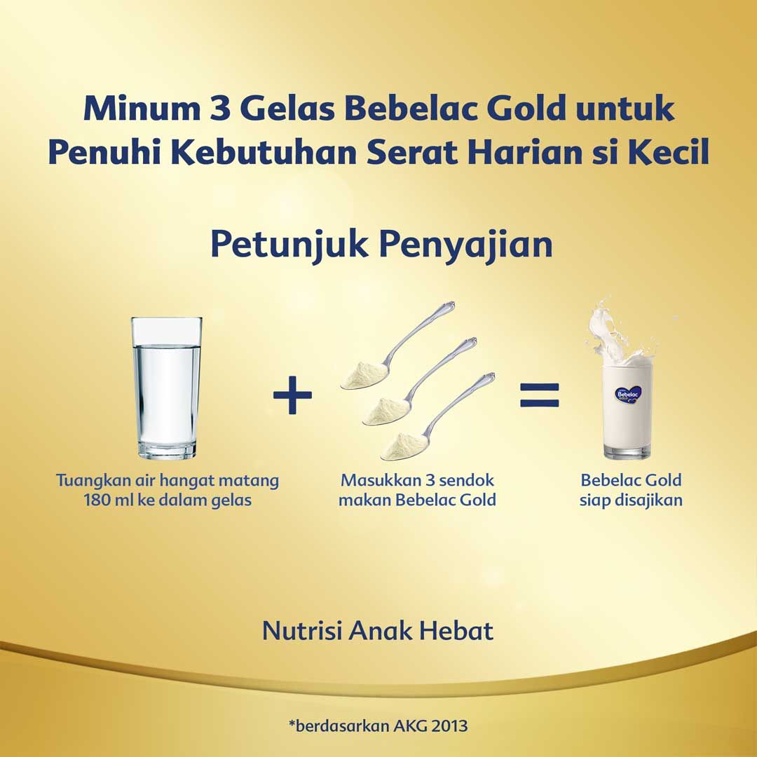 Bebelac Gold 3 Vanila Susu Bubuk Tinggi Serat 360 GR - 7