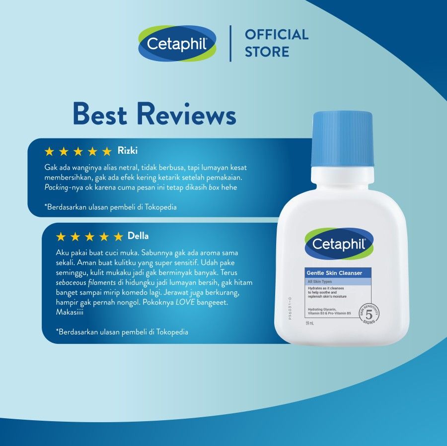 Cetaphil Gentle Skin Cleanser 59ml Sabun Pembersih Muka untuk Skin Care Cocok Untuk Segala Jenis Kulit - 7