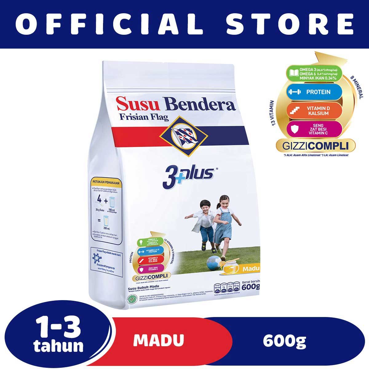 Susu Bendera 1+ Honey Pouch 600gr - 1