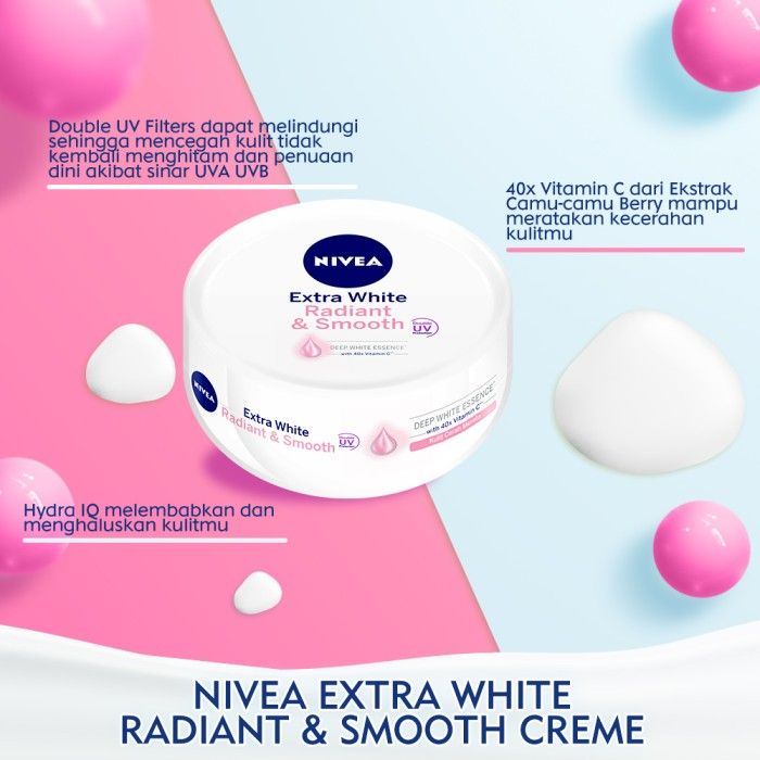 NIVEA Extra Bright Radiant & Smooth Creme 100ml - Mencerahkan Kulit - 3