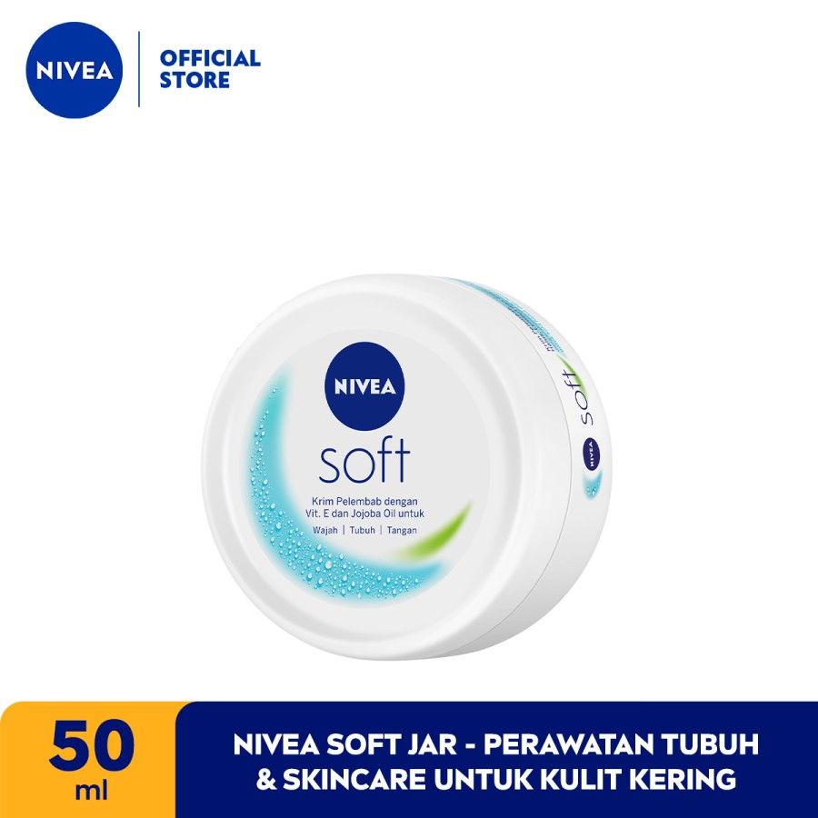 NIVEA Soft Jar 50ml - Perawatan Tubuh & Skincare Untuk Kulit Kering - 1