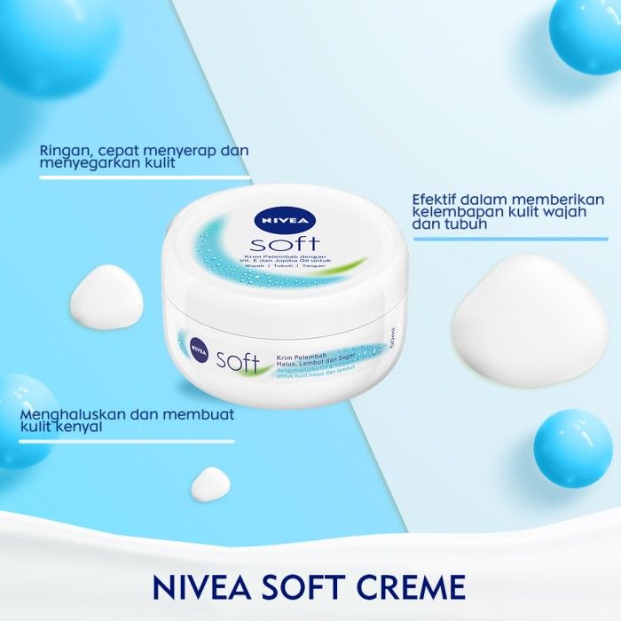 NIVEA Soft Jar 50ml - Perawatan Tubuh & Skincare Untuk Kulit Kering - 3