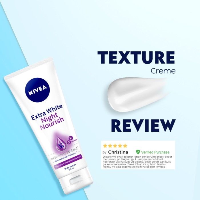 NIVEA Extra Night Nourish Serum 180ml - Merawat & Menghaluskan Kulit - 5