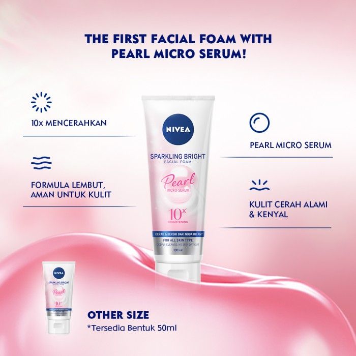 NIVEA Sparkling Bright Whitening Facial Foam 100ml - 3