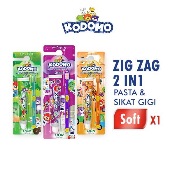 Kodomo Toothbrush Zig-Zag 2in1 (Random) - 1