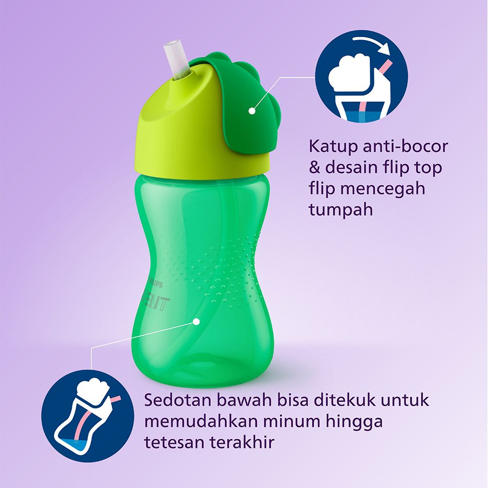 Philips Avent Straw Cup 300 ml Single Boy SCF798/01 Botol Minum Anak - 3