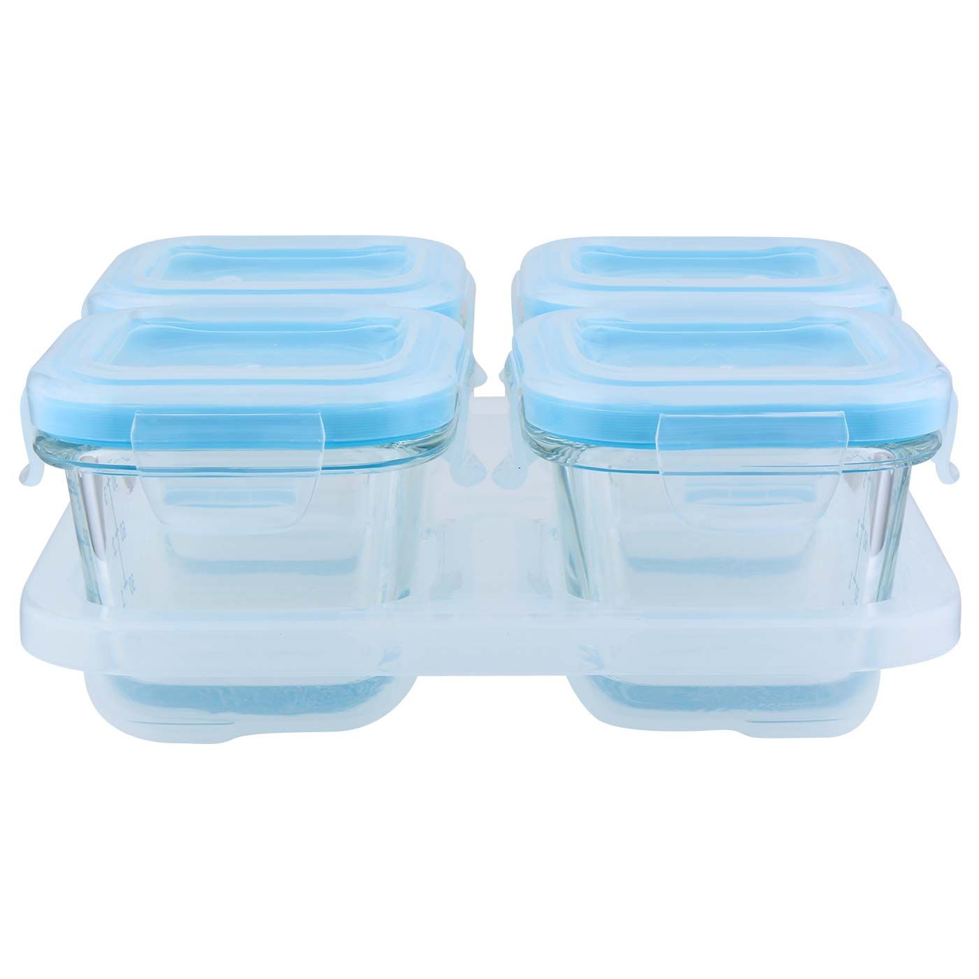 OXO Tot Glass Baby Blocks - (4 oz) Aqua - 1