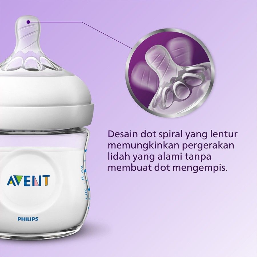 Philips Avent Natural Bottle Single 125 ml 0M+ SCF690/13 Botol Susu - 3