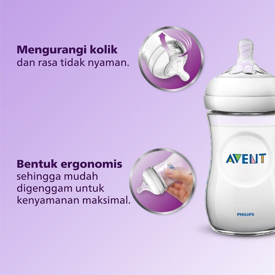 Philips Avent Natural Bottle Single 125 ml 0M+ SCF690/13 Botol Susu - 4