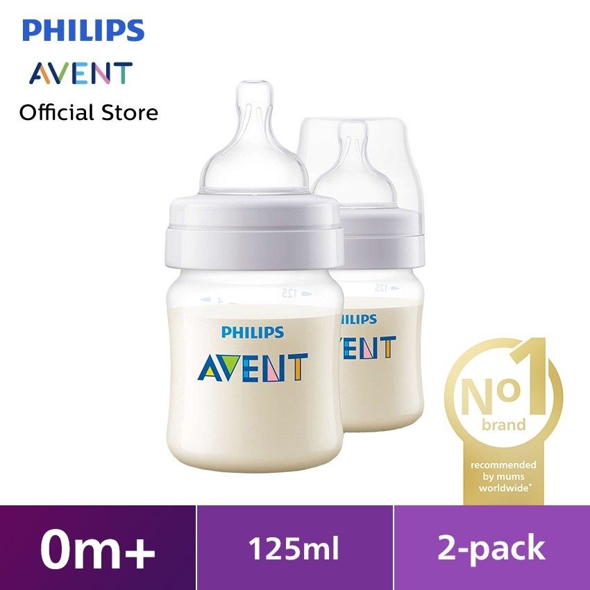 Philips Avent Classic Plus Bottle 125ml 2Pcs 0M+ SCF560/27 Botol Susu - 1