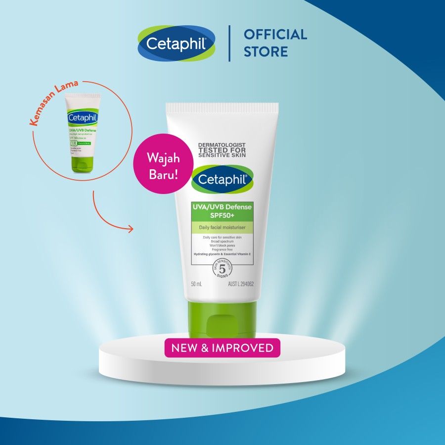 Cetaphil UVA/UVB Defense SPF 50 50ml Pelembap dan Sunblock untuk Perawatan Wajah - 2