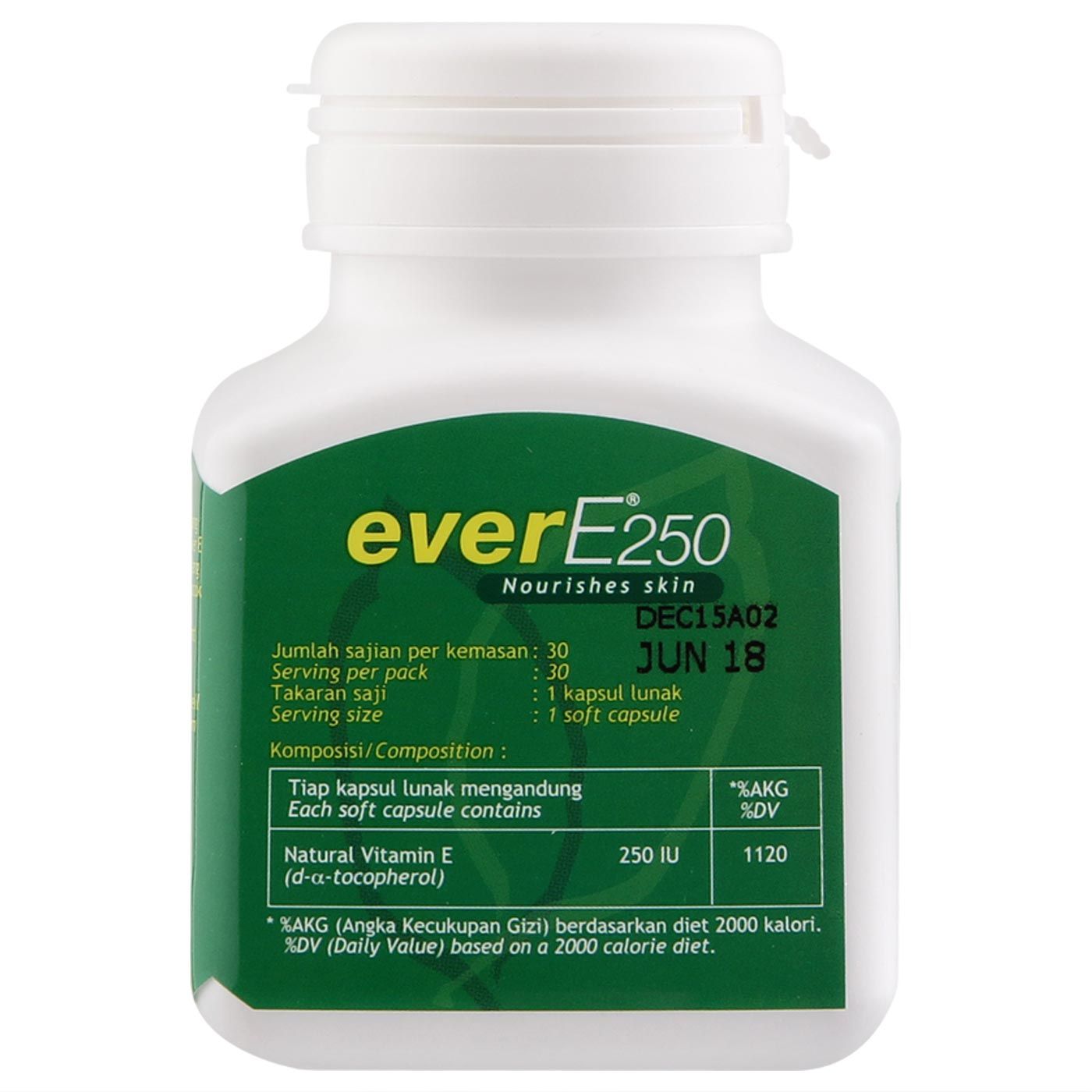 EverE 250 Memelihara Kesehatan Kulit Vitamin E 30's - 5