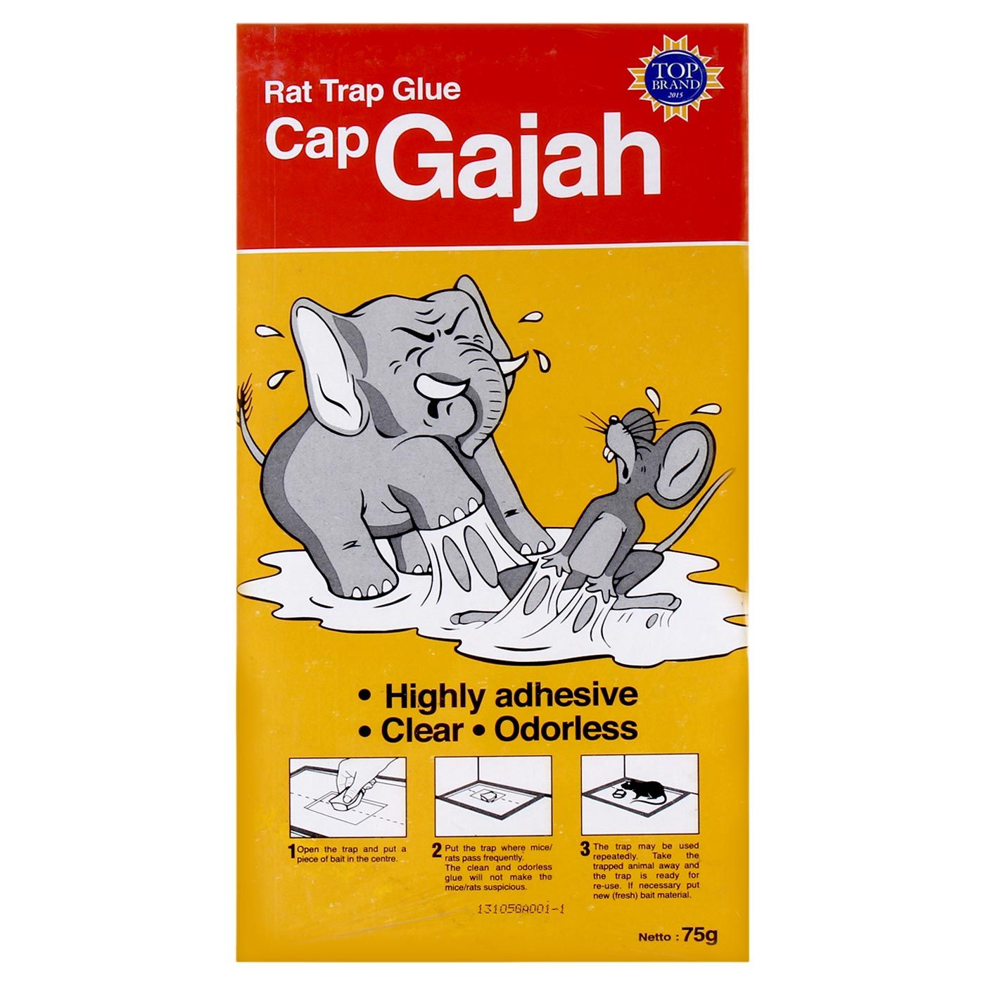 Cap Gajah Lem Tikus Trap Box 75g - 1