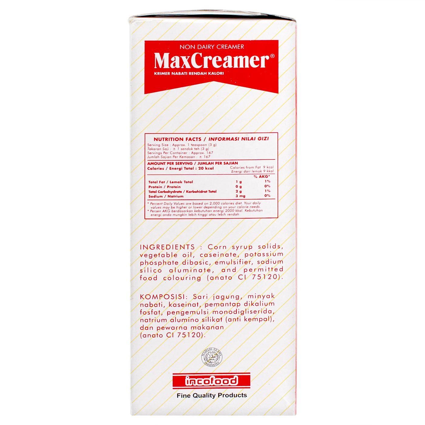 Indocafe Instant Coffee Max Creamer  Reff 500g - 3