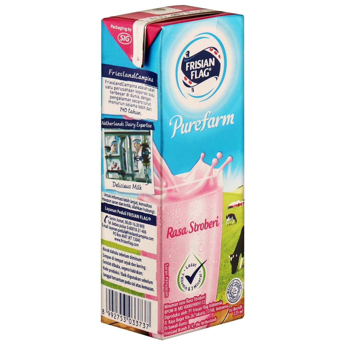 Frisian Flag Susu UHT Strawberry Tpk (225mL) - 2