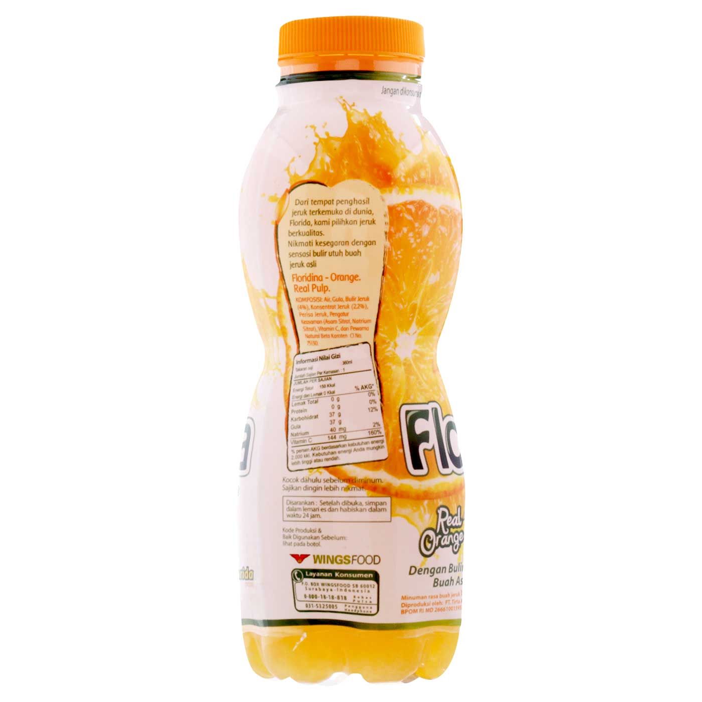 Floridina Juice Pulp Orange Btl 350ml - 2