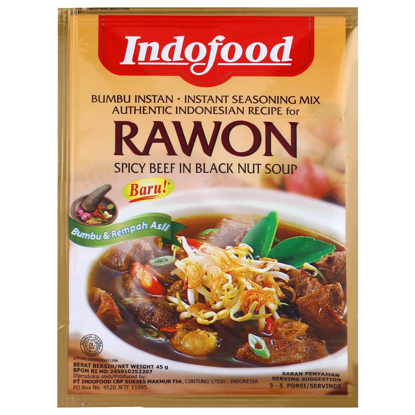 Indofood Bumbu Instant Rawon Pck 45g - 1