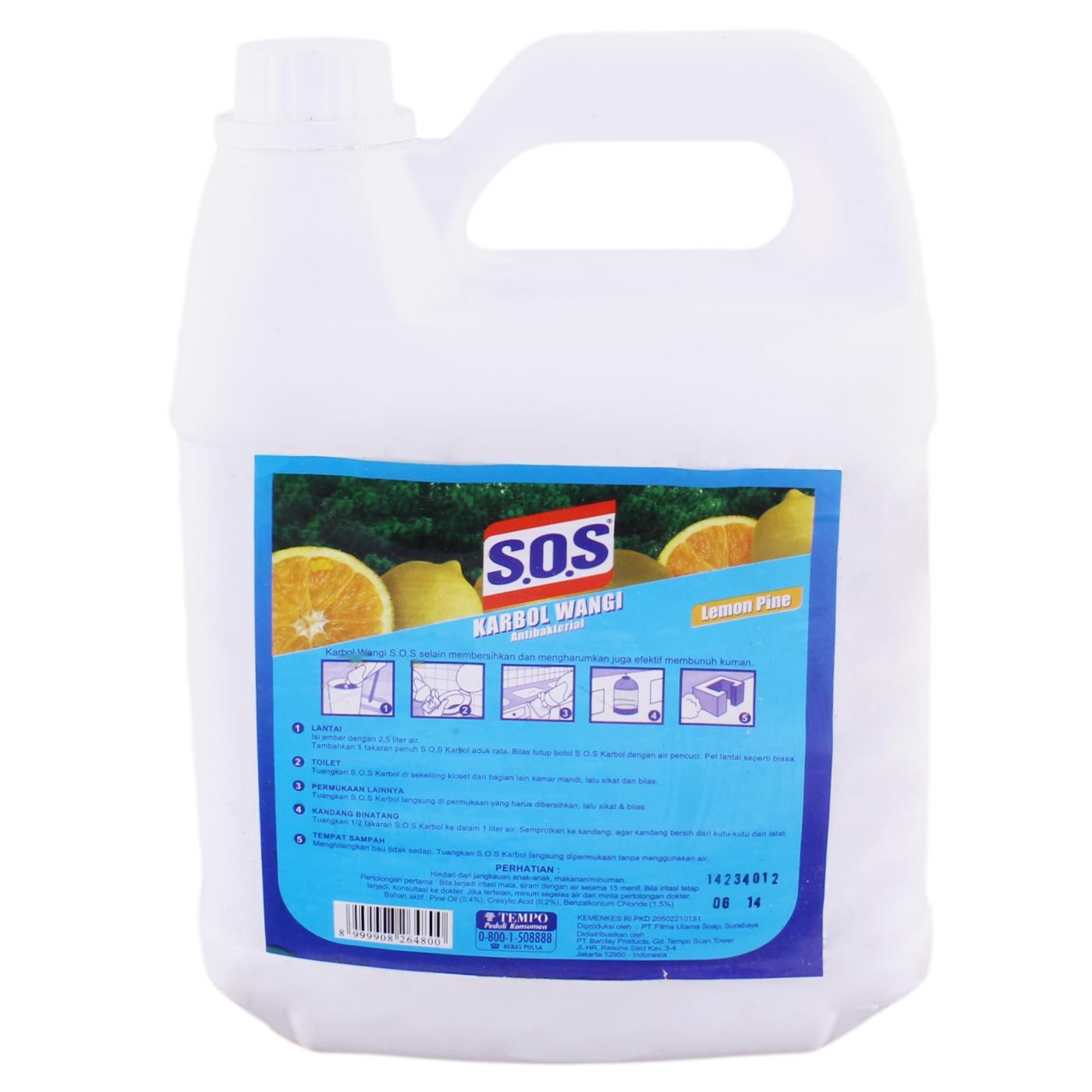 SOS Karbol Lemon Pine Btl 4000mL - 1