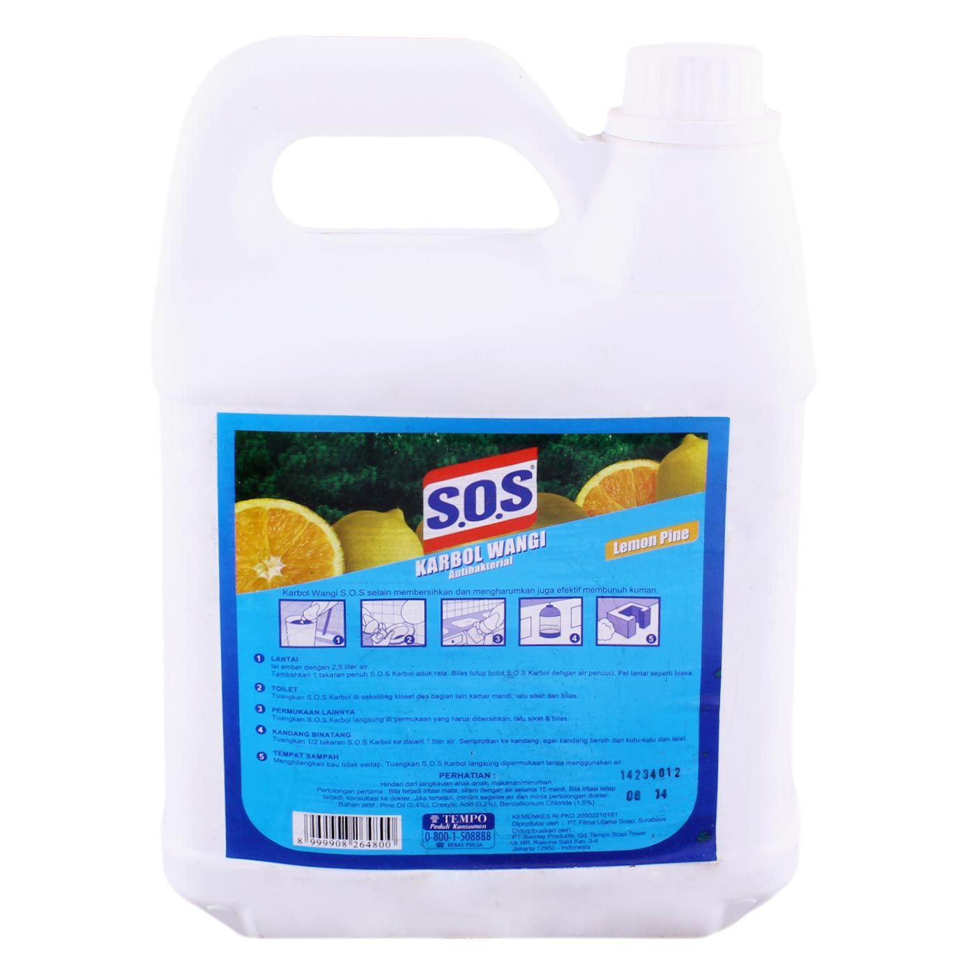 SOS Karbol Lemon Pine Btl 4000mL - 2