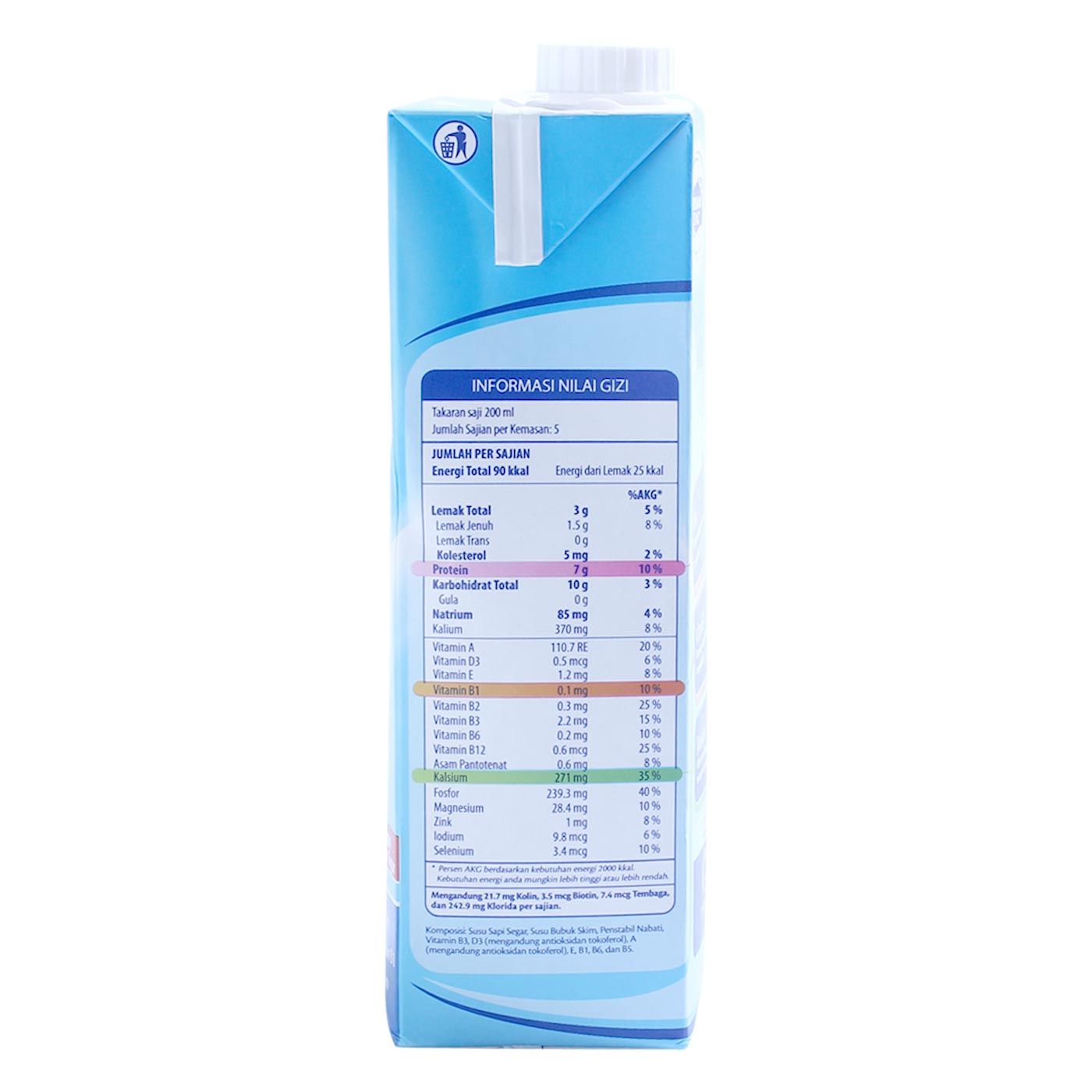 Frisian Flag Family Susu UHT Low Fat Tpk (900mL) - 3