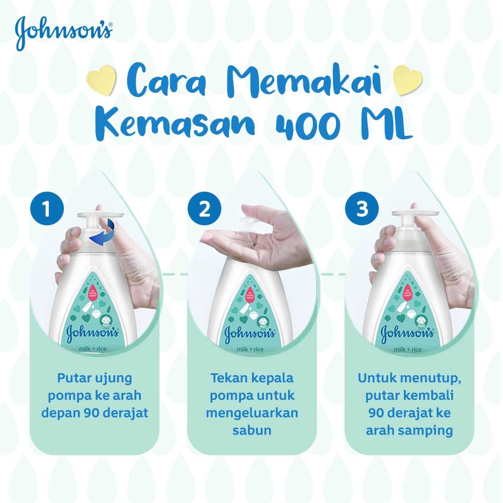 JOHNSON'S Milk & Rice Bath 400ml (Refill) - 5