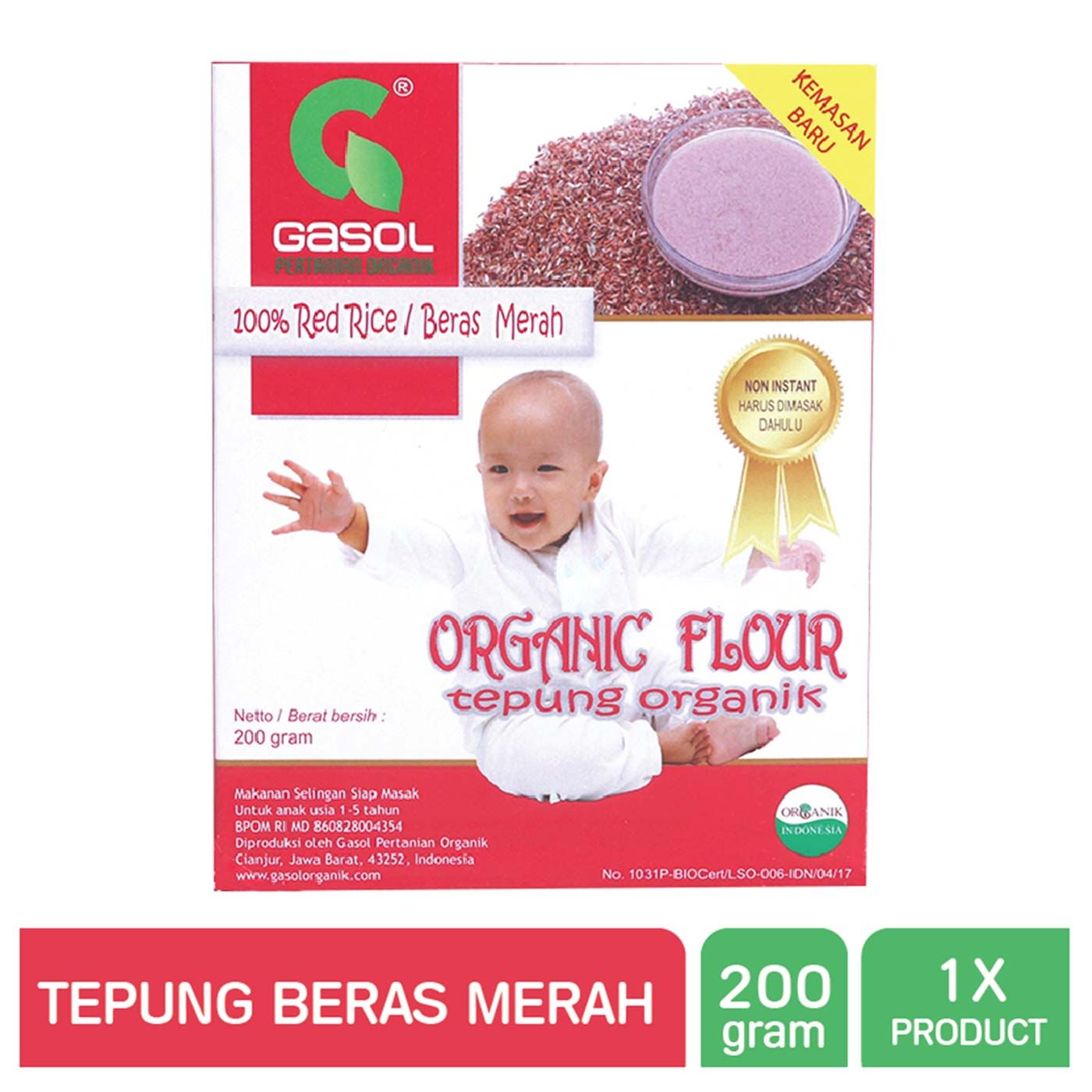 Gasol Tepung Beras Merah 200gr - 1