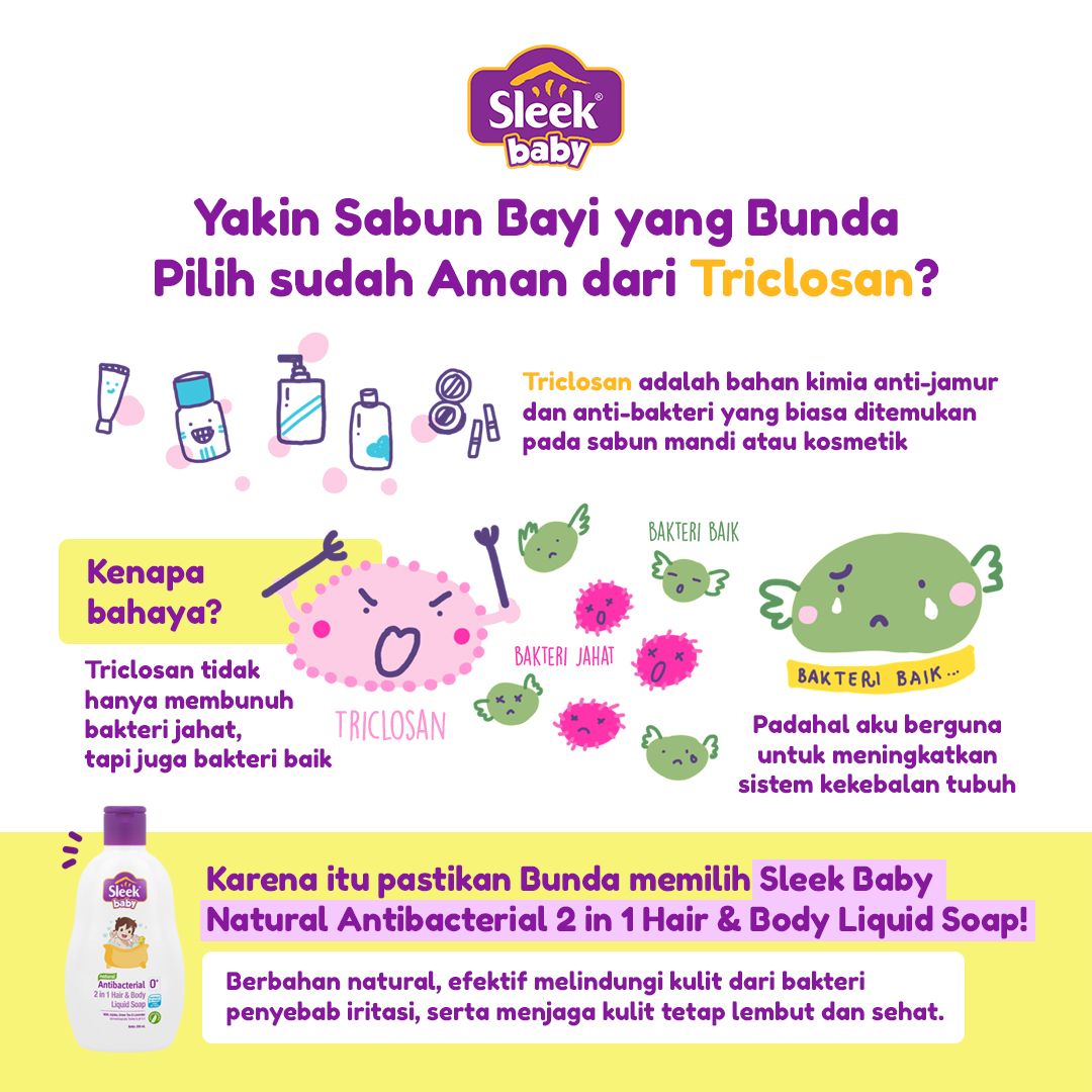 Sleek Baby Antibacterial 2 in 1 Hair & Body Liquid Soap Botol 120ml - 3