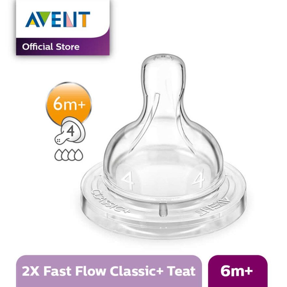 Philips Avent Teat Classic + Fast 6M+ (isi 2) - 1