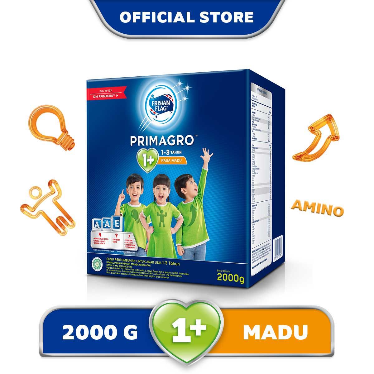 Frisian Flag Primagro 1+ Madu 2000gr Susu Pertumbuhan Anak Usia 1-3 Tahun - 1