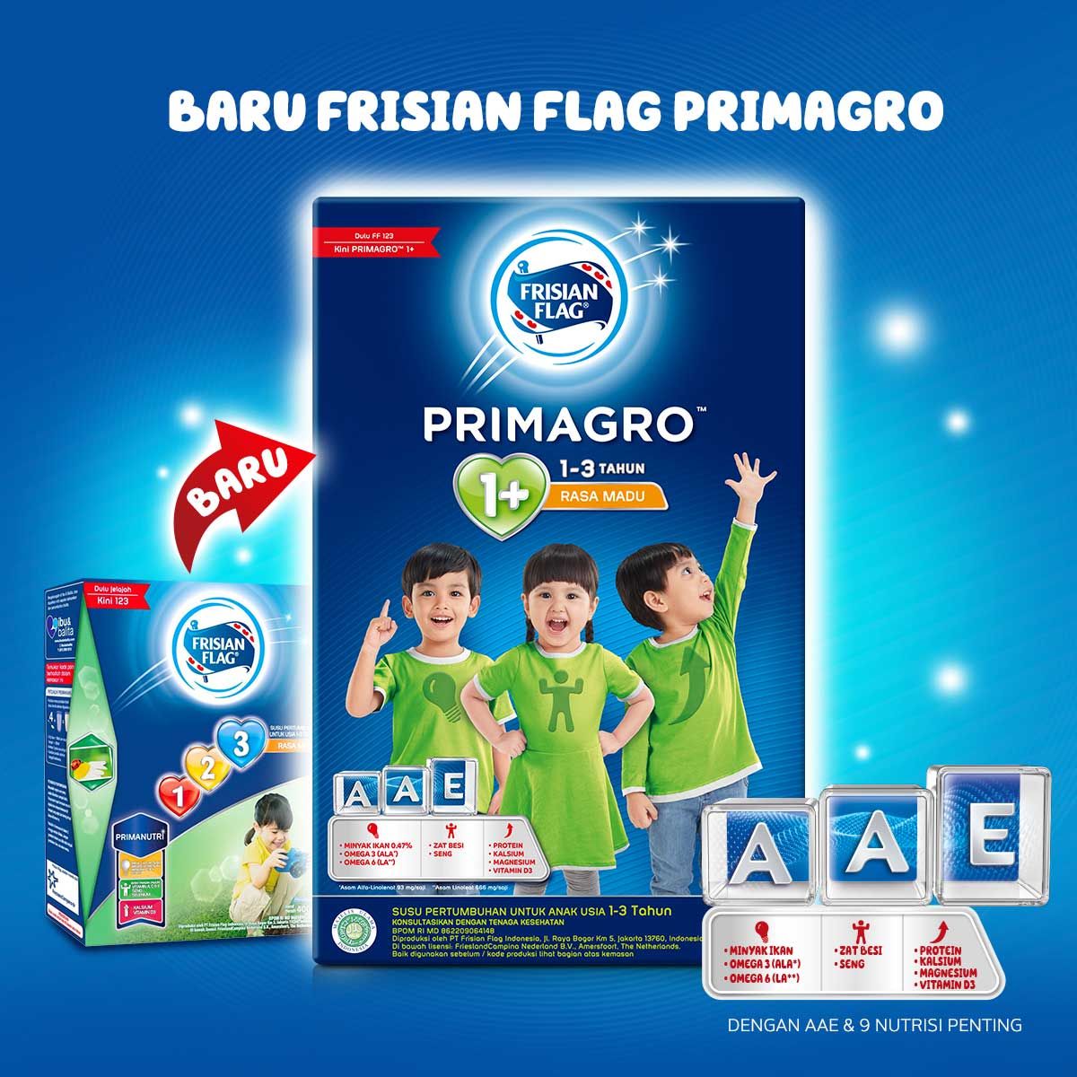 Frisian Flag Primagro 1+ Madu 2000gr Susu Pertumbuhan Anak Usia 1-3 Tahun - 2