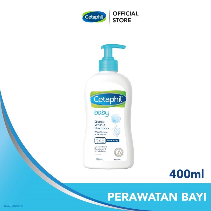 Cetaphil Baby Gentle Wash & Shampoo 400ml Sabun Mandi dan Shampo untuk Perawatan Kulit Bayi - 1