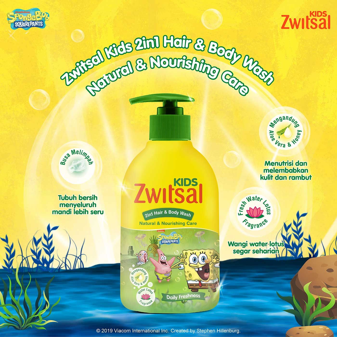 Zwitsal Kids 2 In 1 Sabun Mandi Cair Anak Natural And Nourish 280ml - 4