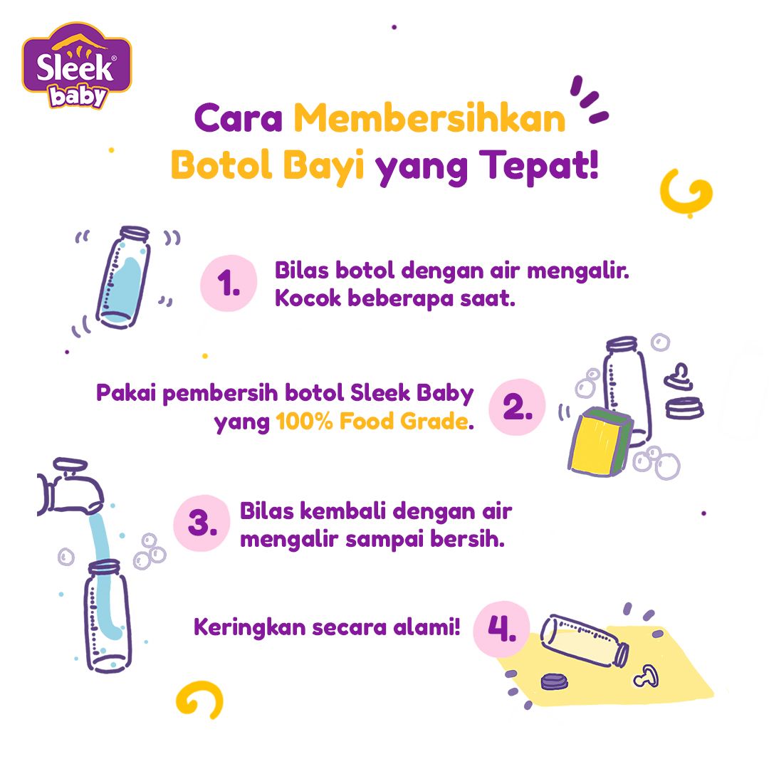 Sleek Baby Bottle Nipple & Accessories Cleanser Botol 500ml - 4