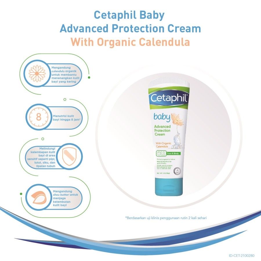 Cetaphil Baby Advanced Protection Cream with Organic Calendula 85g Krim Perawatan Pelembab Kulit Bayi - 3