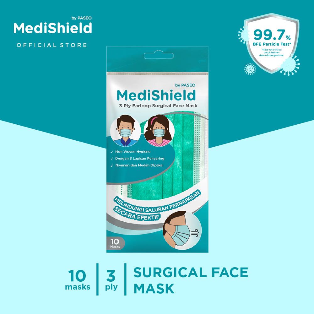 Medishield By Paseo Masker Sachet Earloop 10's - 1