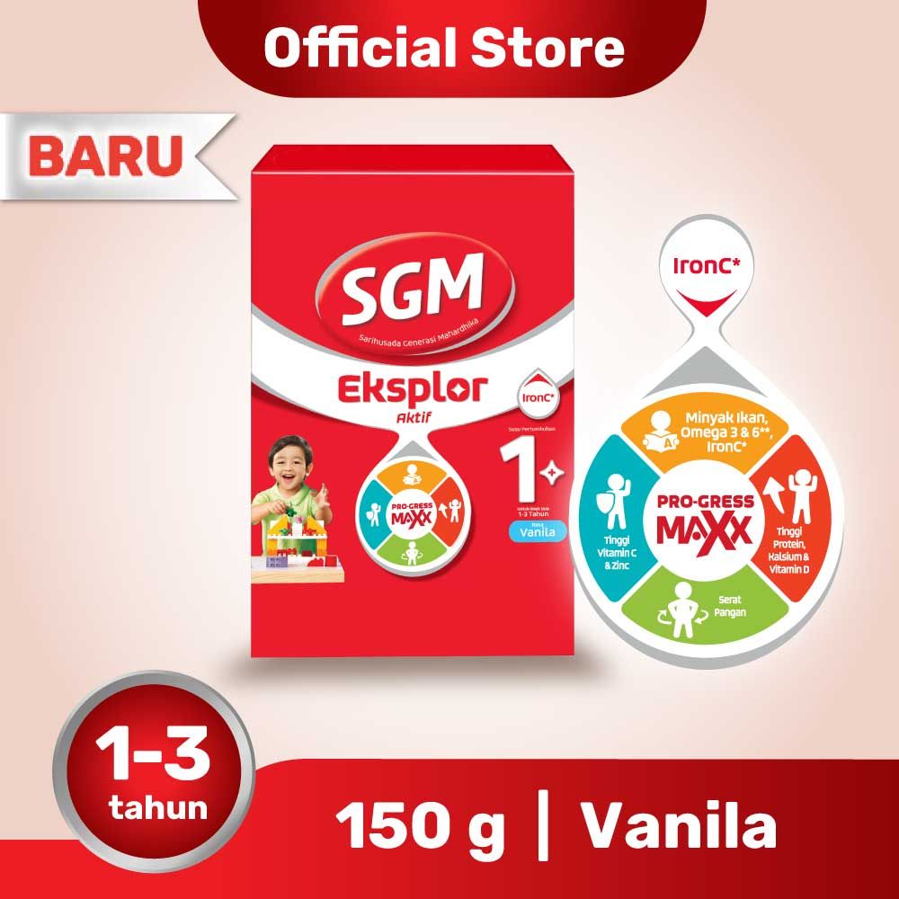 SGM Eksplor 1+ Complinutri Susu Pertumbuhan Vanilla 150 Gr NEW - 1