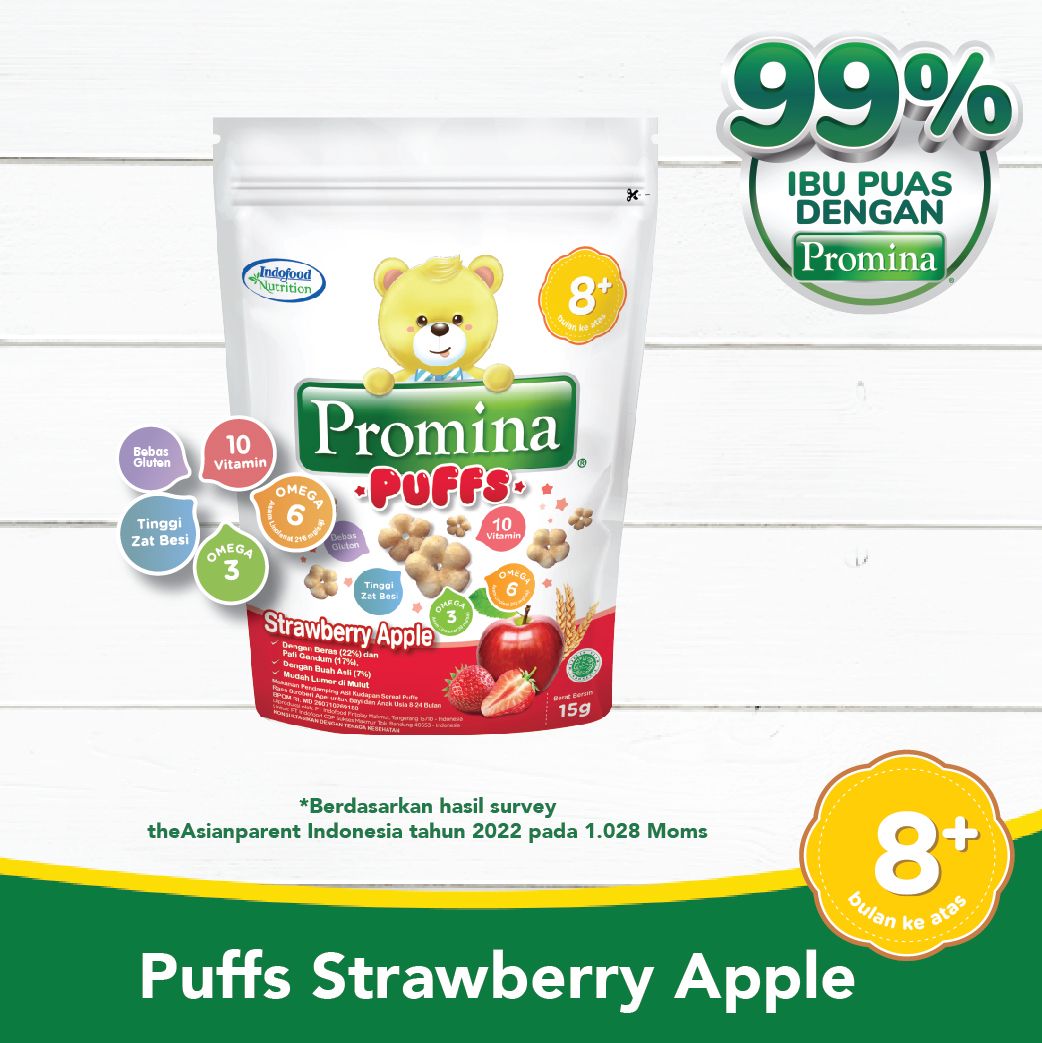 PROMINA PUFFS STRAWBERRY APPLE 15 GR X 1 PCS - 1