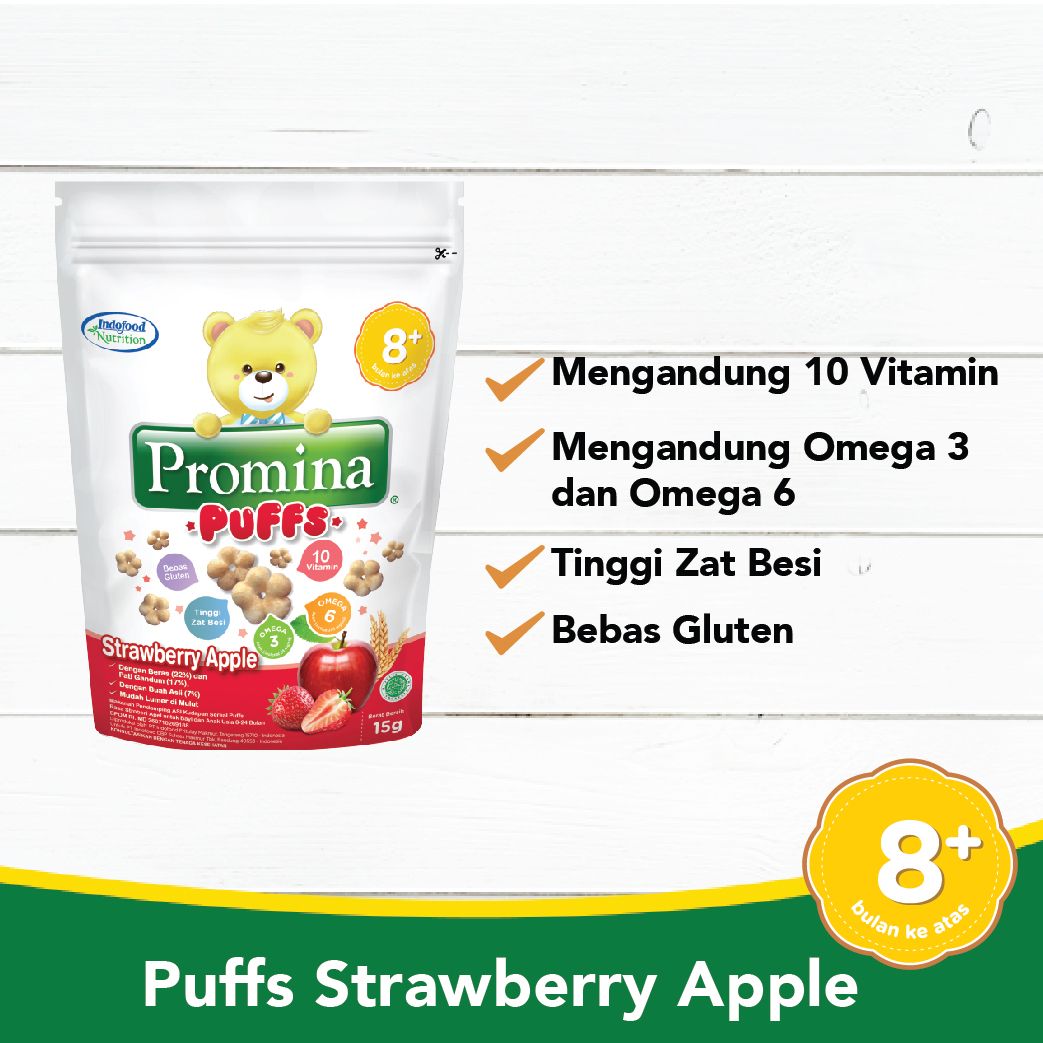 PROMINA PUFFS STRAWBERRY APPLE 15 GR X 1 PCS - 2