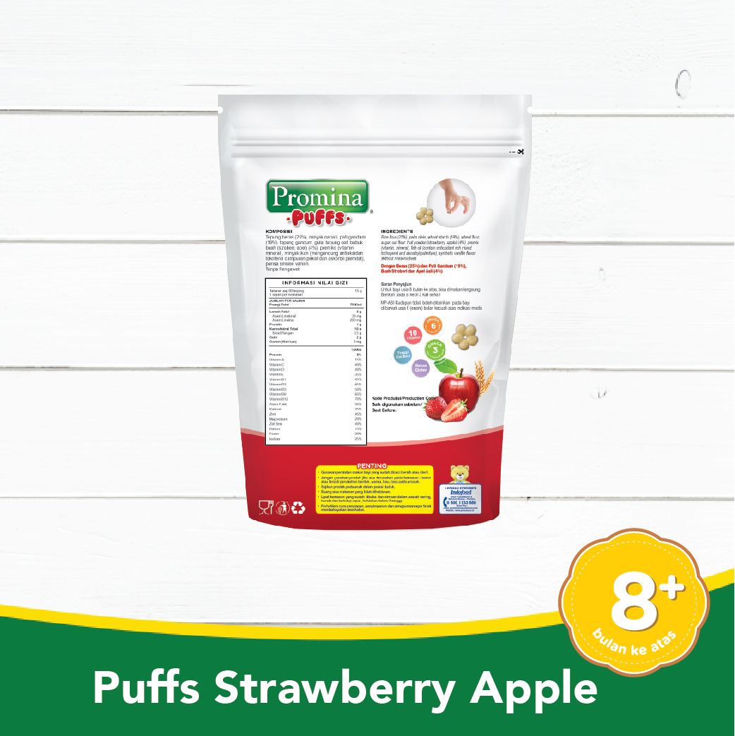 PROMINA PUFFS STRAWBERRY APPLE 15 GR X 1 PCS - 3