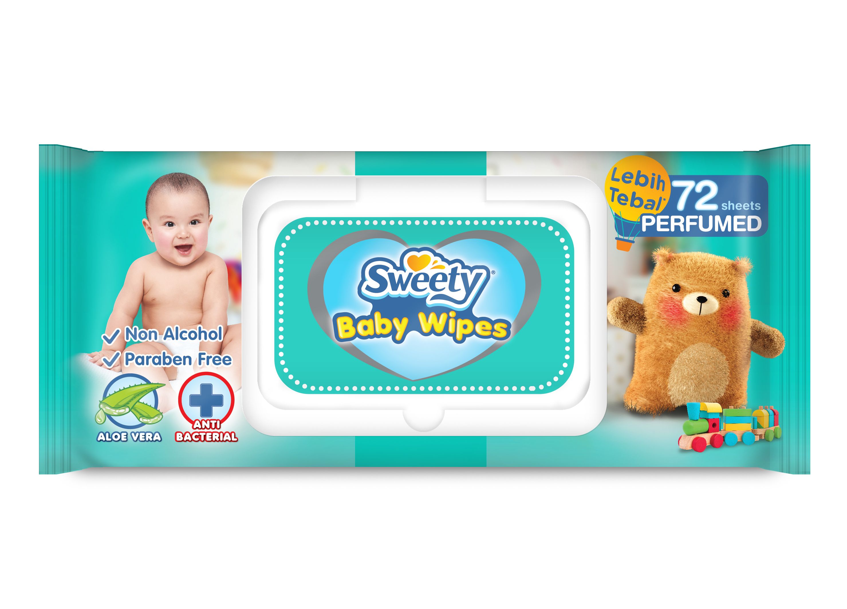 Sweety Baby Wipes Perfumed 72's - 1