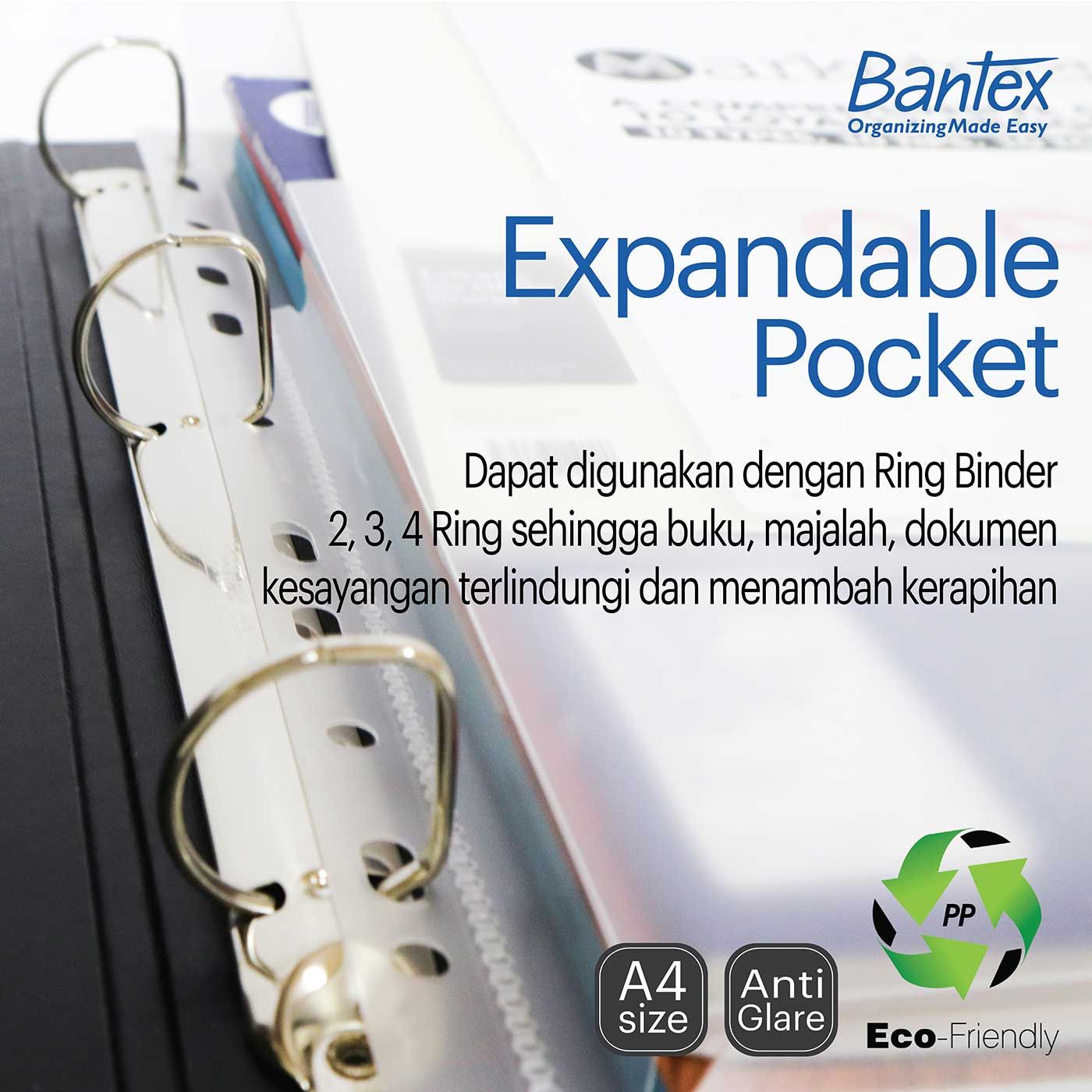 Bantex Expandable Pocket With Closure - 3