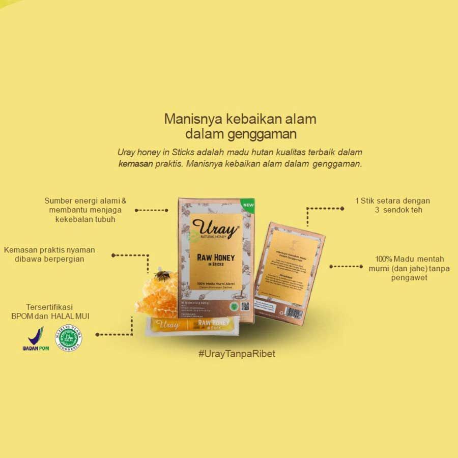 Madu Uray Sachet 10 Stick 120gr - Raw Honey - 3