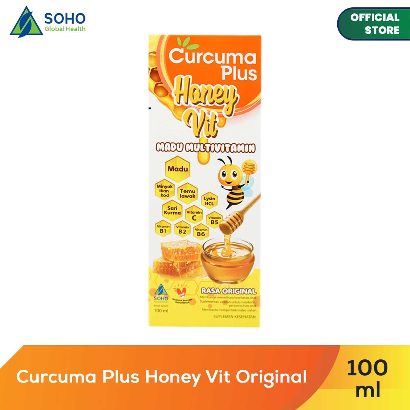 Curcuma Plus Honey Vit - Multivitamin Madu Rasa Original 100ml - 1