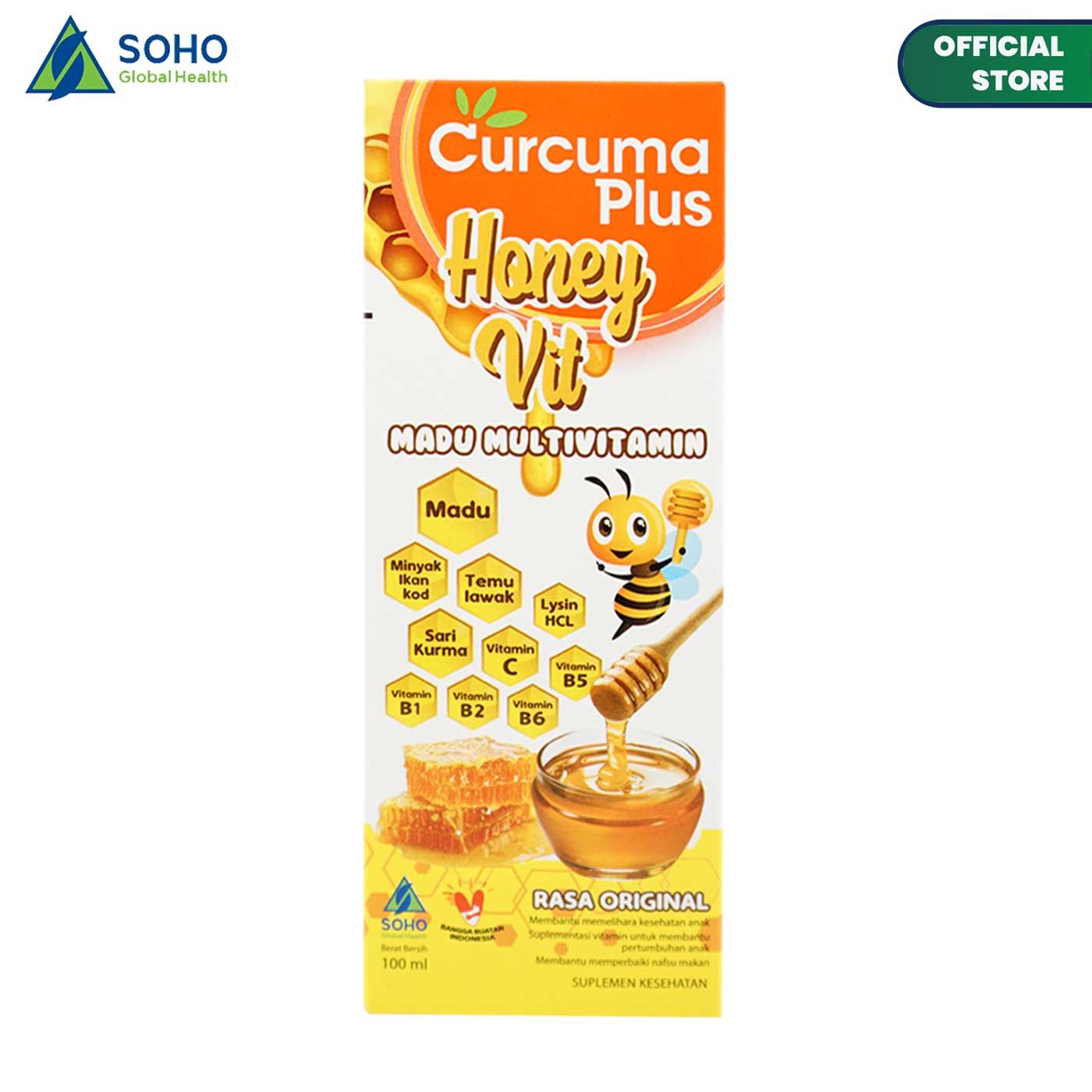 Curcuma Plus Honey Vit - Multivitamin Madu Rasa Original 100ml - 6