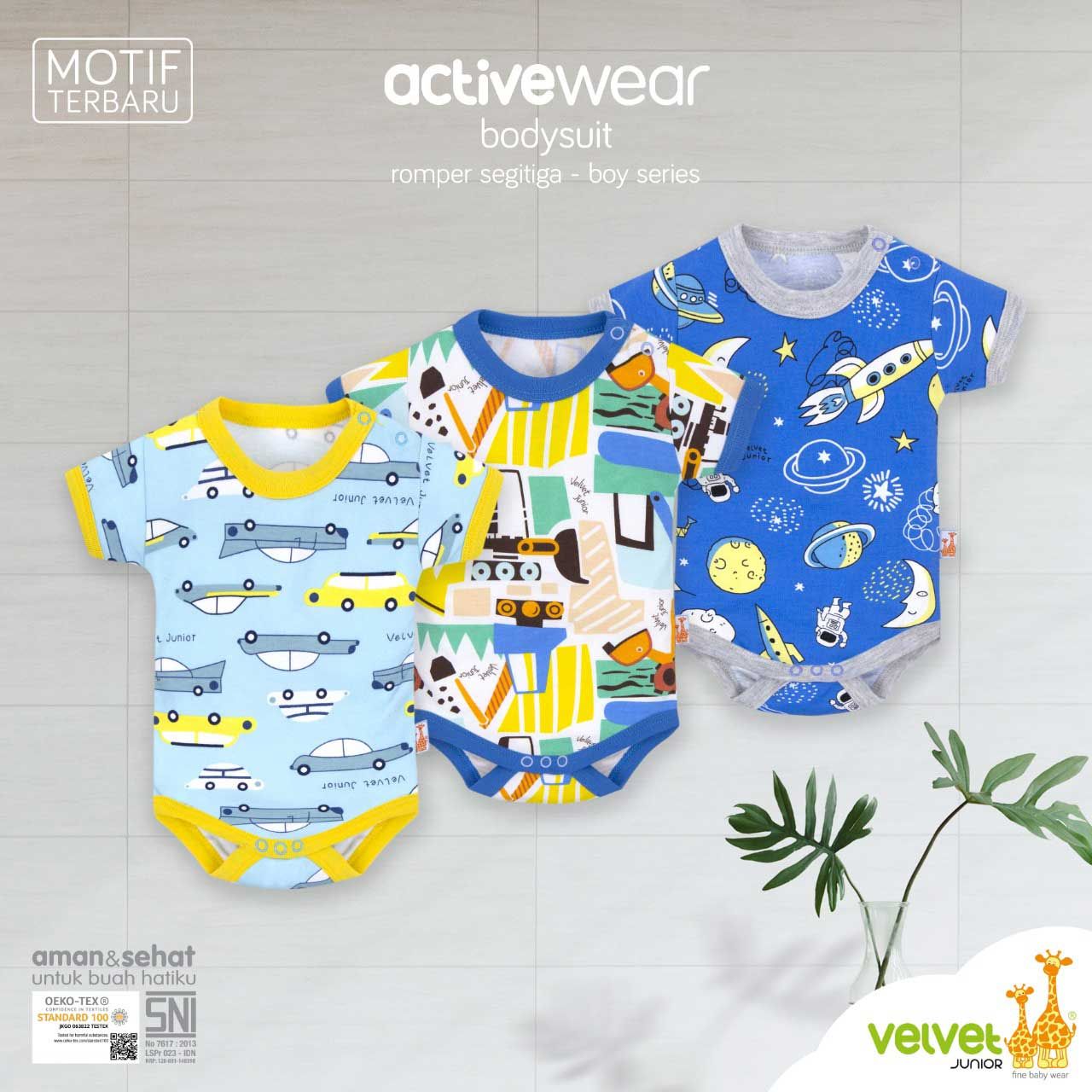 Velvet Baju Kodok Segitiga Elevate Size NB Boy - 1