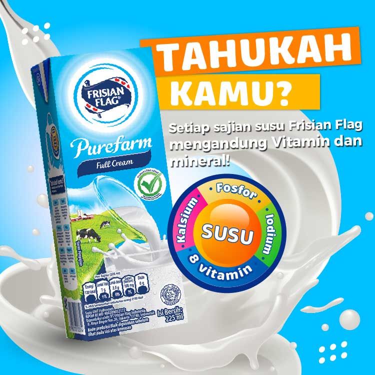 Frisian Flag Purefarm Susu UHT Fullcream 225ml - 2