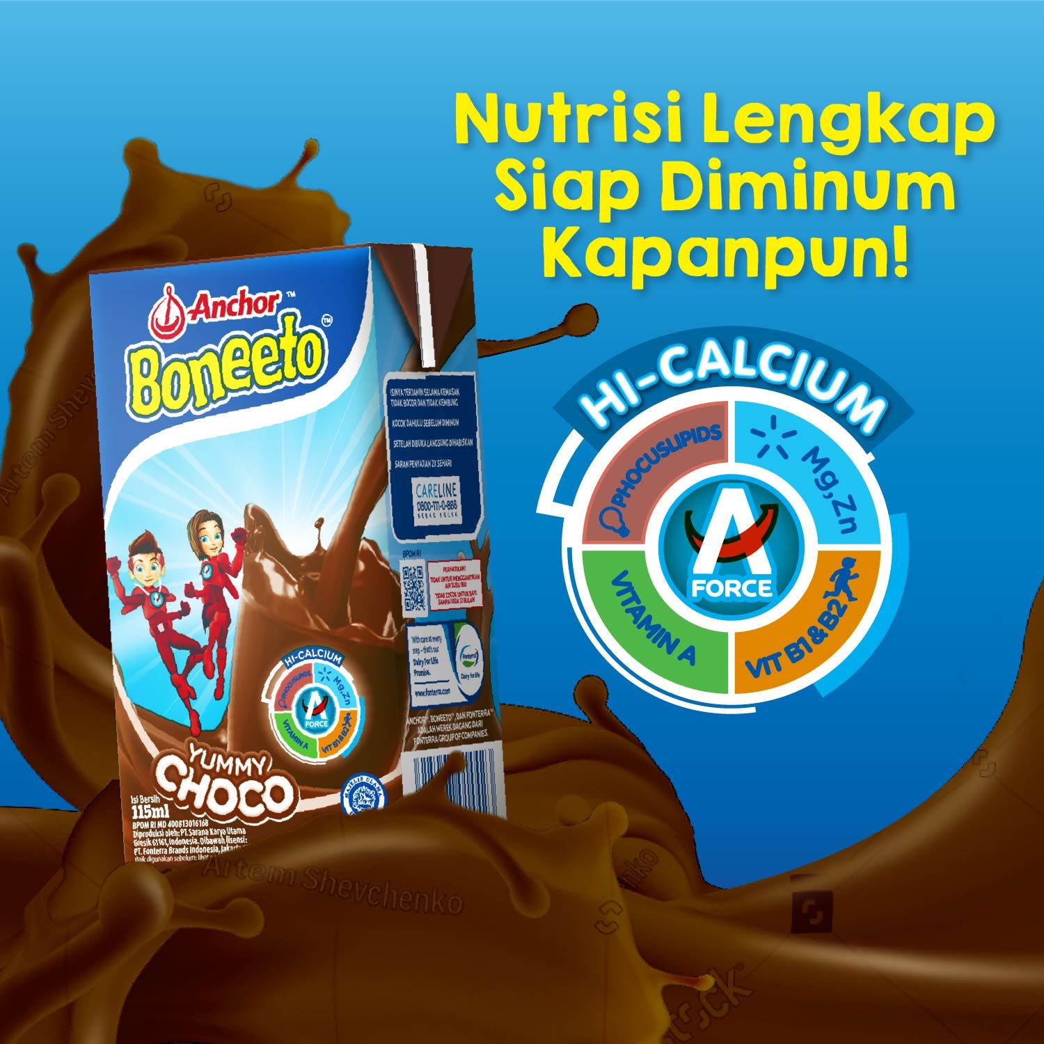 Anchor Boneeto UHT Yummy Choco 115ml - Susu Pertumbuhan Anak - 5